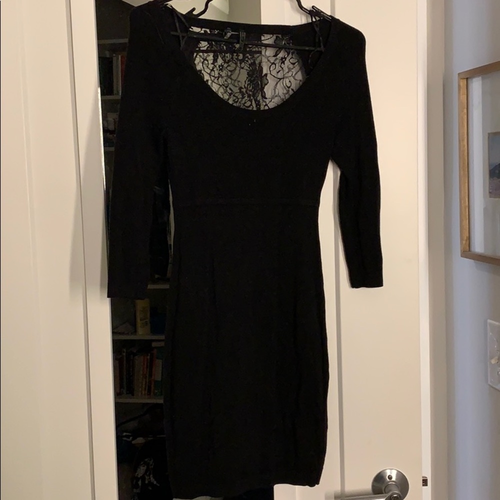 Black lace back dress